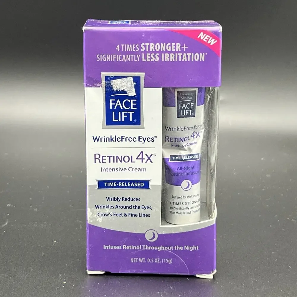 University Medical Face Lift WrinkleFree Eyes Retinol 4X Cream 0.5oz Vintage NEW